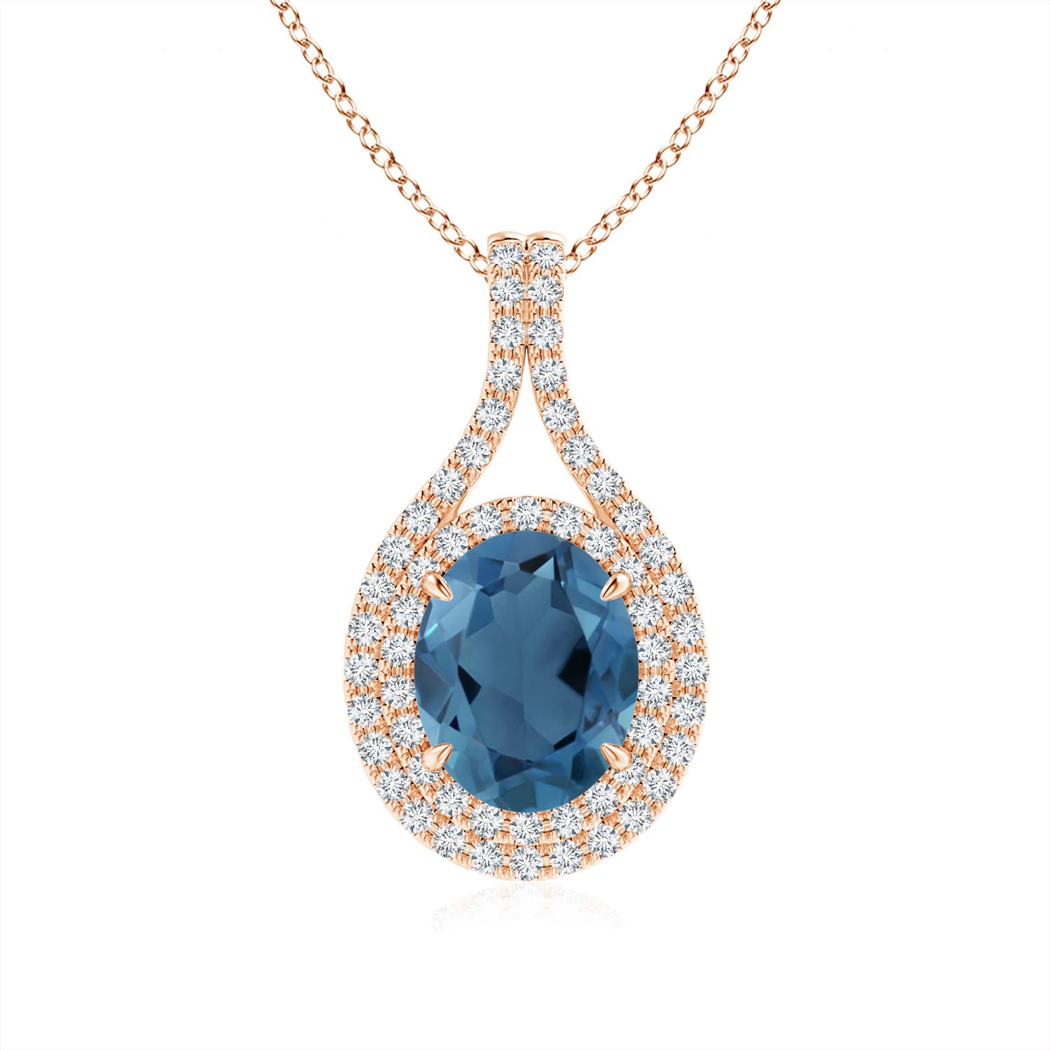 A - London Blue Topaz / 2.6 CT / 14 KT Rose Gold