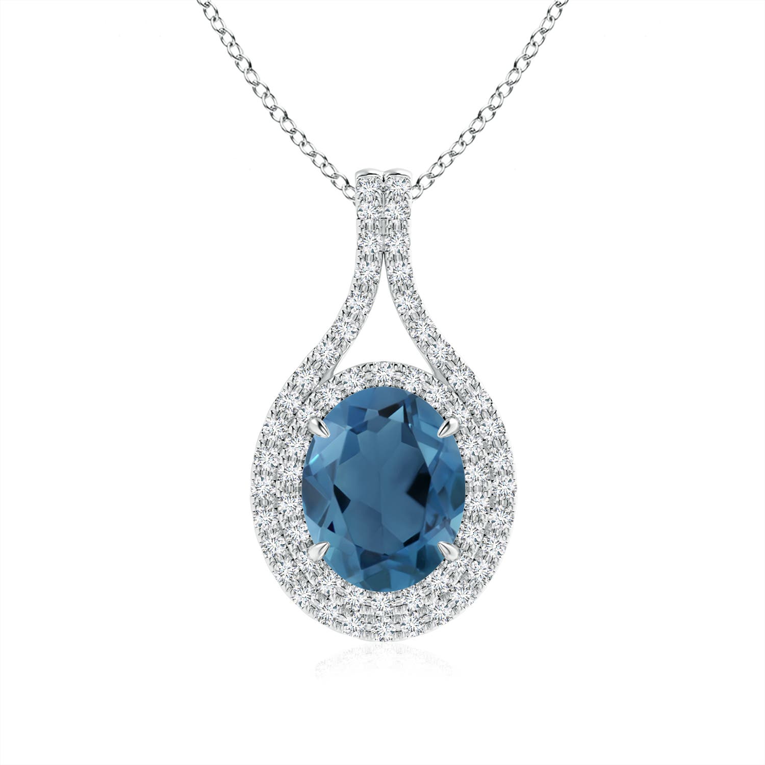 A - London Blue Topaz / 2.6 CT / 14 KT White Gold