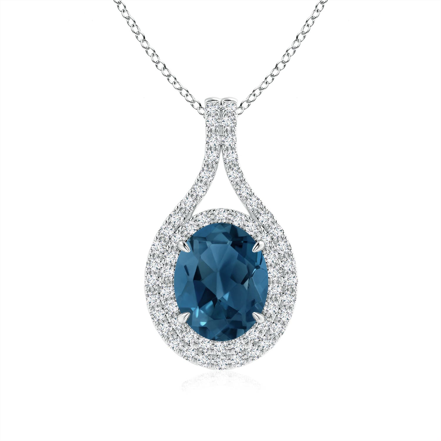 AA - London Blue Topaz / 2.6 CT / 14 KT White Gold