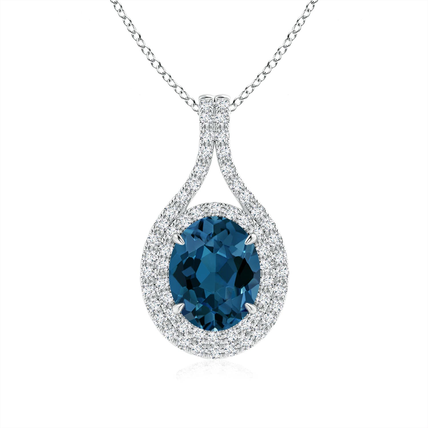 AAA - London Blue Topaz / 2.6 CT / 14 KT White Gold