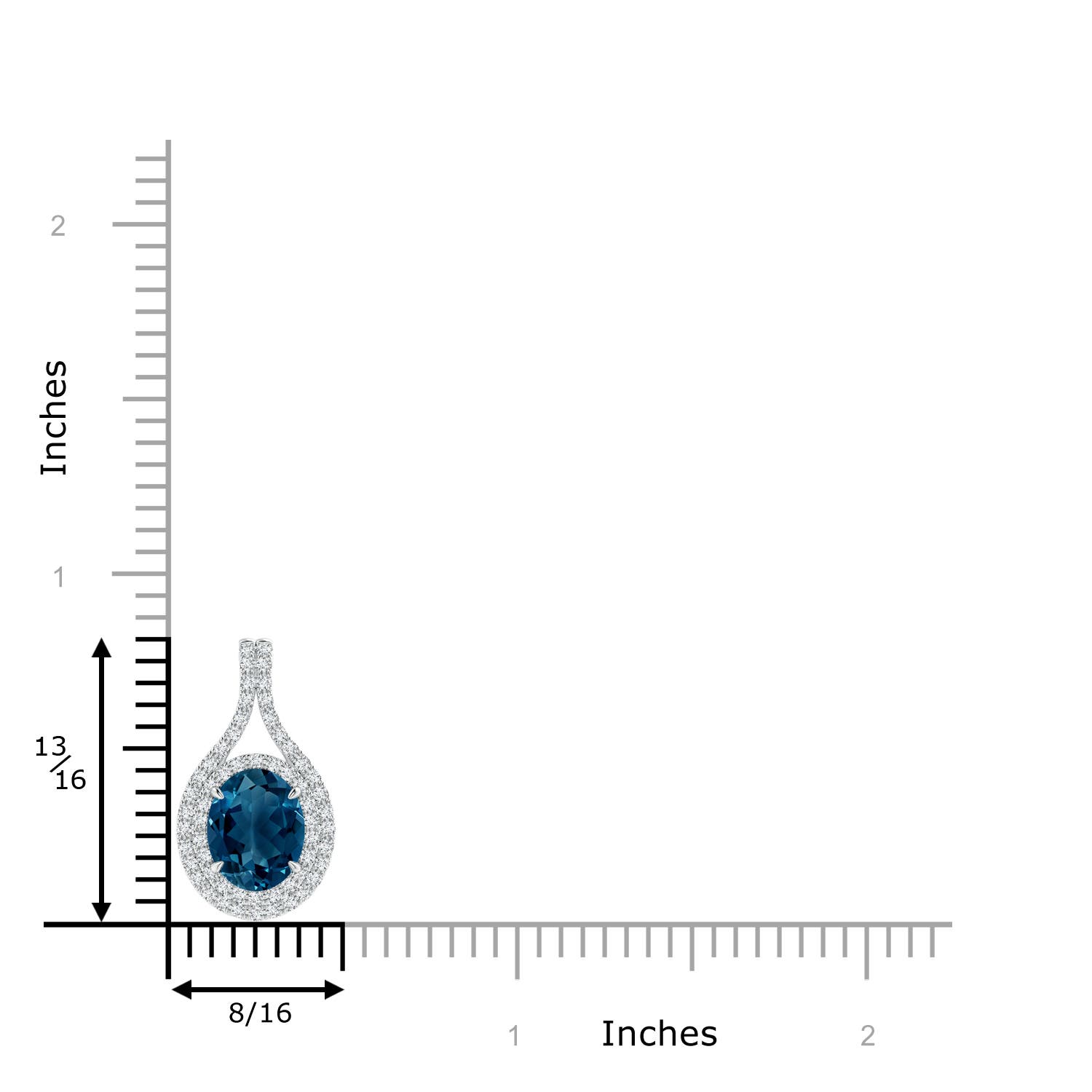 AAAA - London Blue Topaz / 2.6 CT / 14 KT White Gold