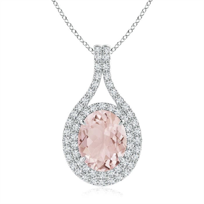 A - Morganite / 2.97 CT / 14 KT White Gold