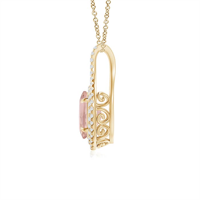 AAAA - Morganite / 1.4 CT / 14 KT Yellow Gold