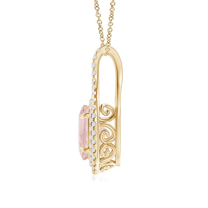 A - Morganite / 2 CT / 14 KT Yellow Gold