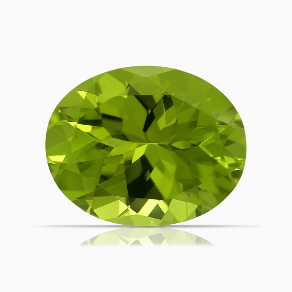 9.93x7.89x5.02mm AAA GIA Certified Oval Peridot and Diamond Double Halo Pendant in P950 Platinum Side 599