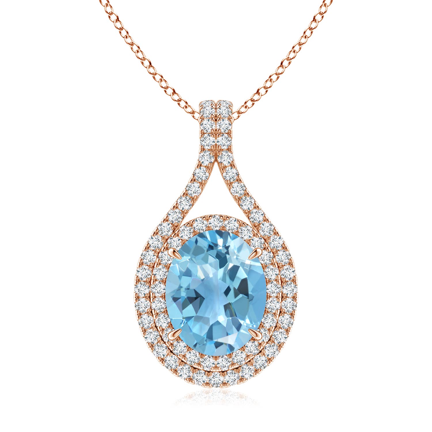 A - Swiss Blue Topaz / 3.72 CT / 14 KT Rose Gold