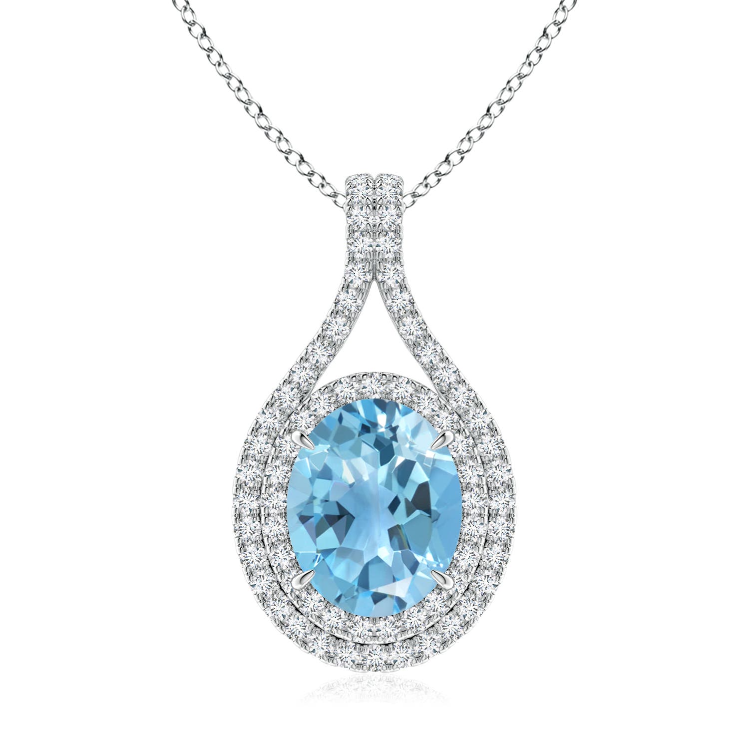 A - Swiss Blue Topaz / 3.72 CT / 14 KT White Gold