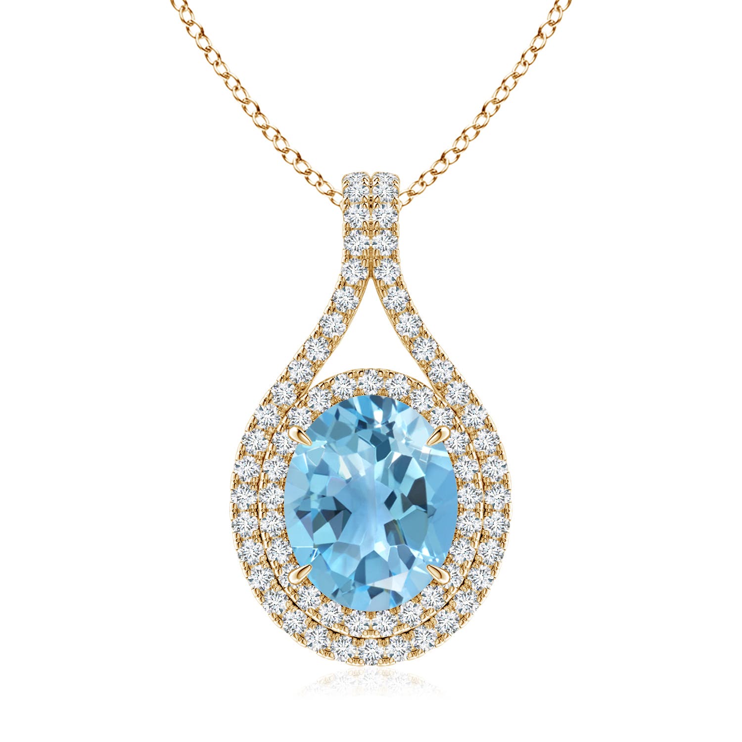 A - Swiss Blue Topaz / 3.72 CT / 14 KT Yellow Gold