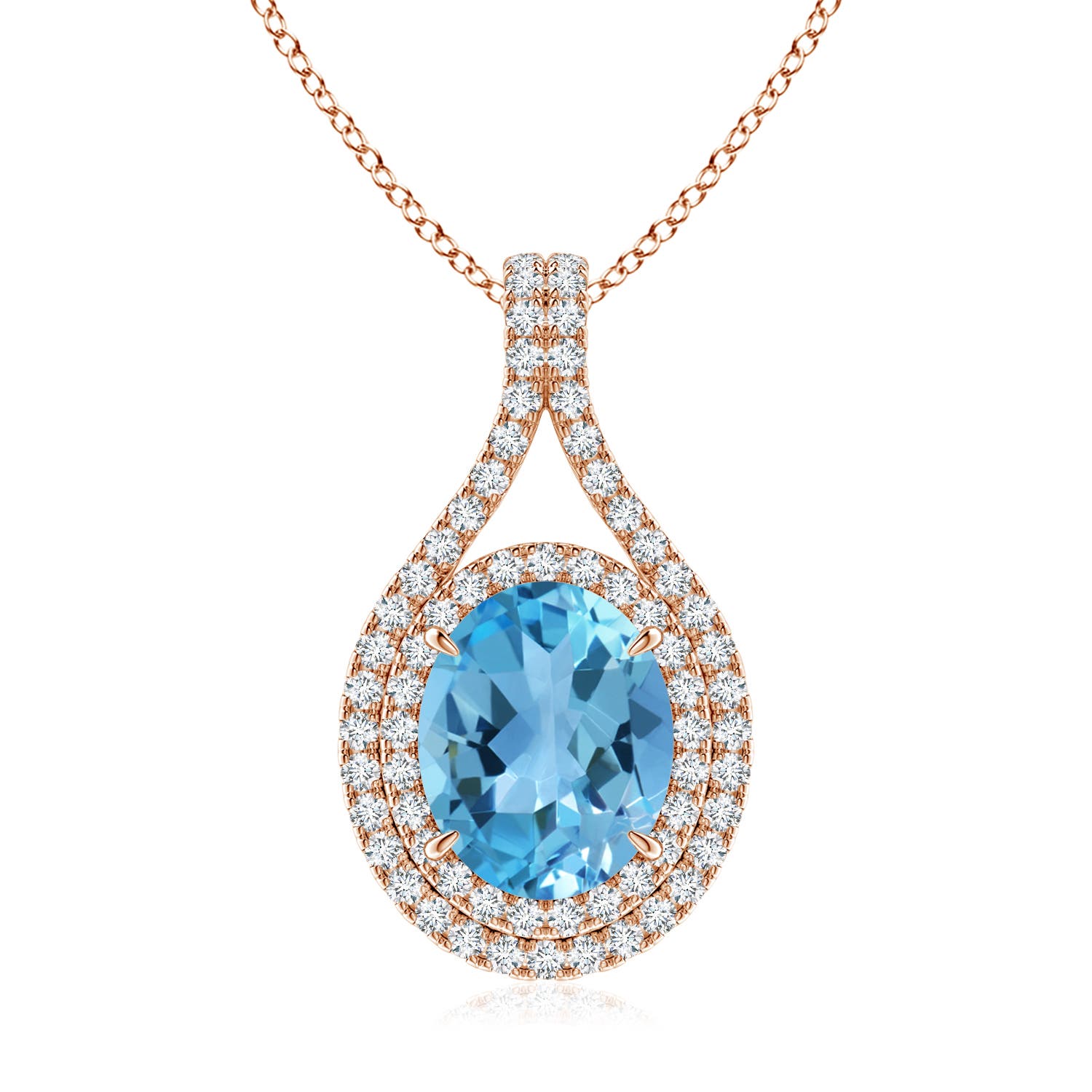 AA - Swiss Blue Topaz / 3.72 CT / 14 KT Rose Gold