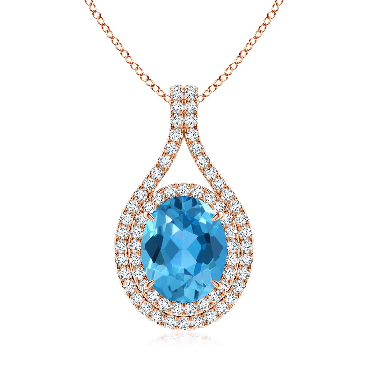 AAA - Swiss Blue Topaz / 3.72 CT / 14 KT Rose Gold