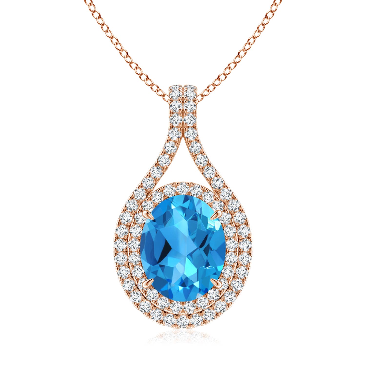 AAAA - Swiss Blue Topaz / 3.72 CT / 14 KT Rose Gold