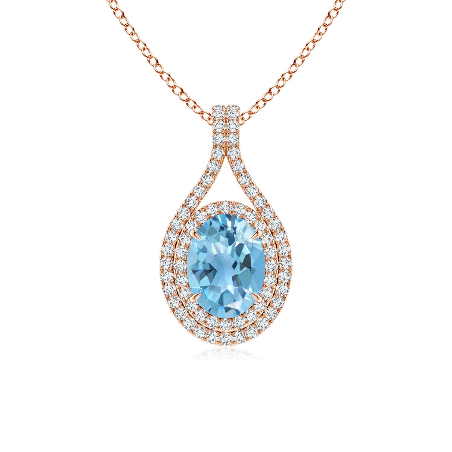 A - Swiss Blue Topaz / 1.8 CT / 14 KT Rose Gold