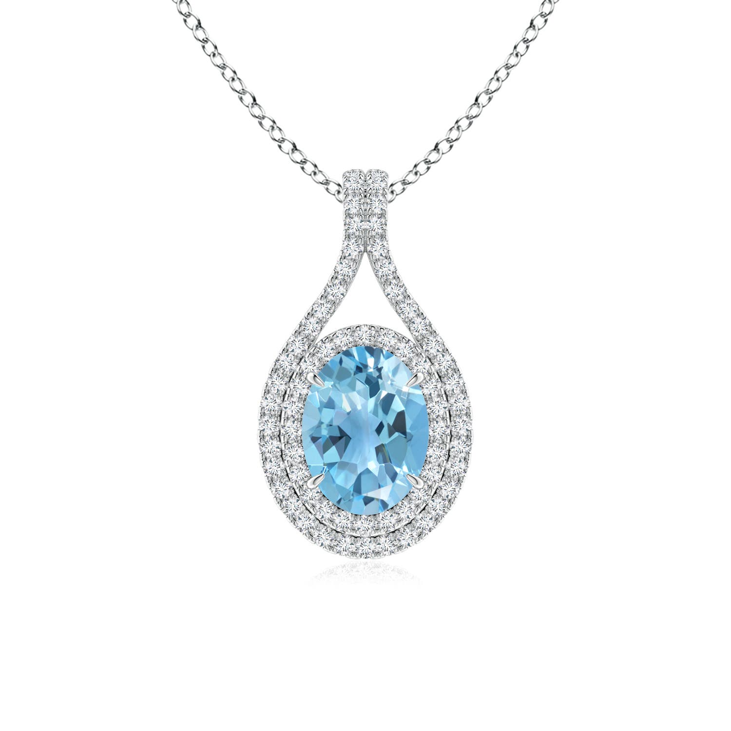 A - Swiss Blue Topaz / 1.8 CT / 14 KT White Gold