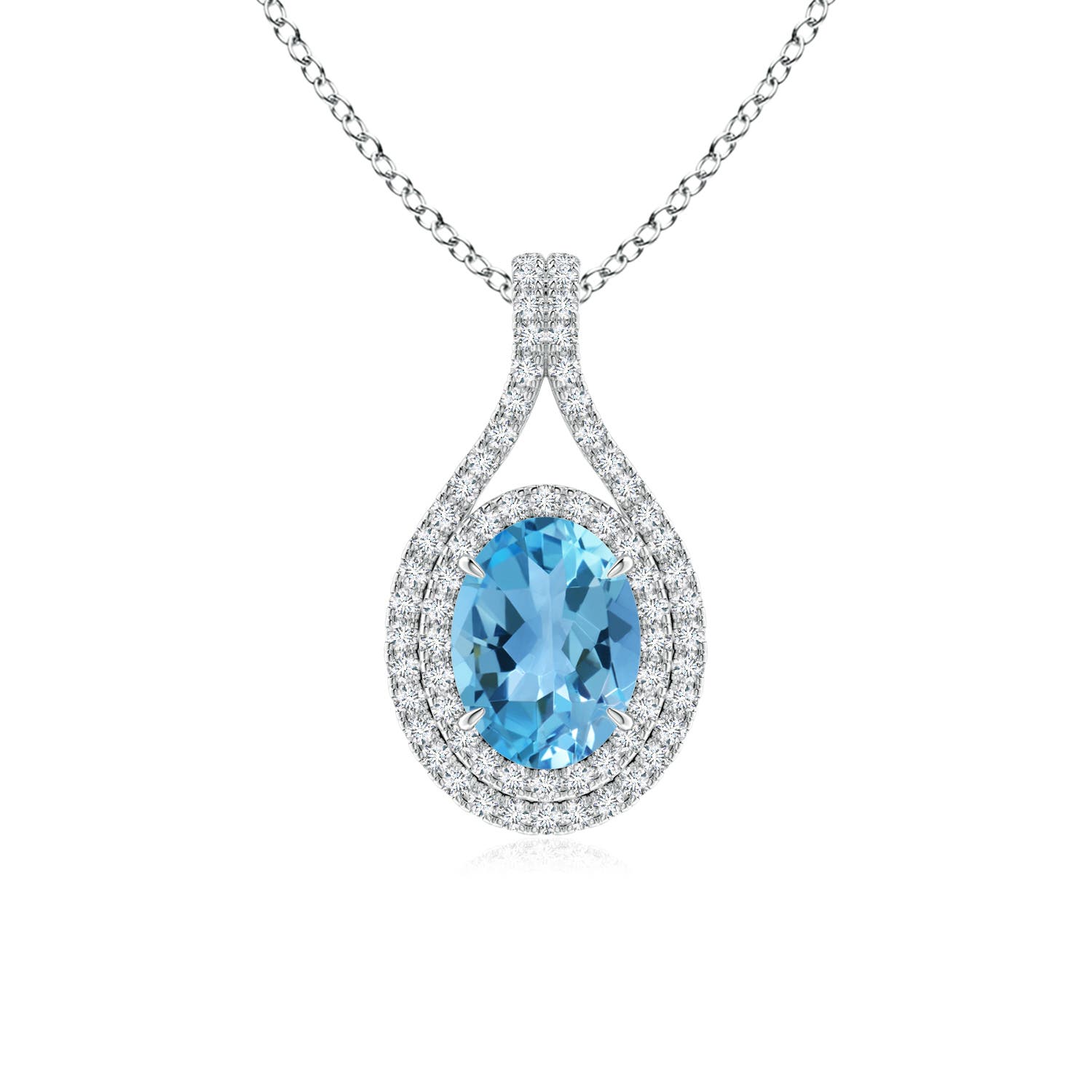 AA - Swiss Blue Topaz / 1.8 CT / 14 KT White Gold