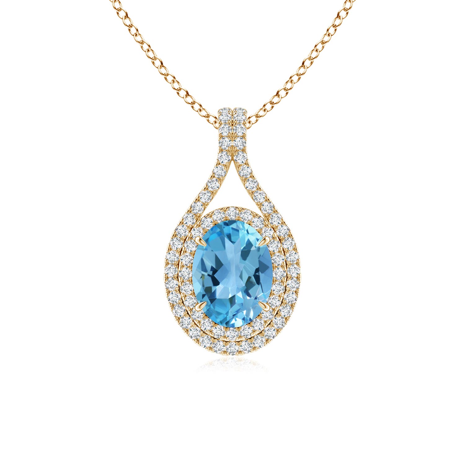 AA - Swiss Blue Topaz / 1.8 CT / 14 KT Yellow Gold