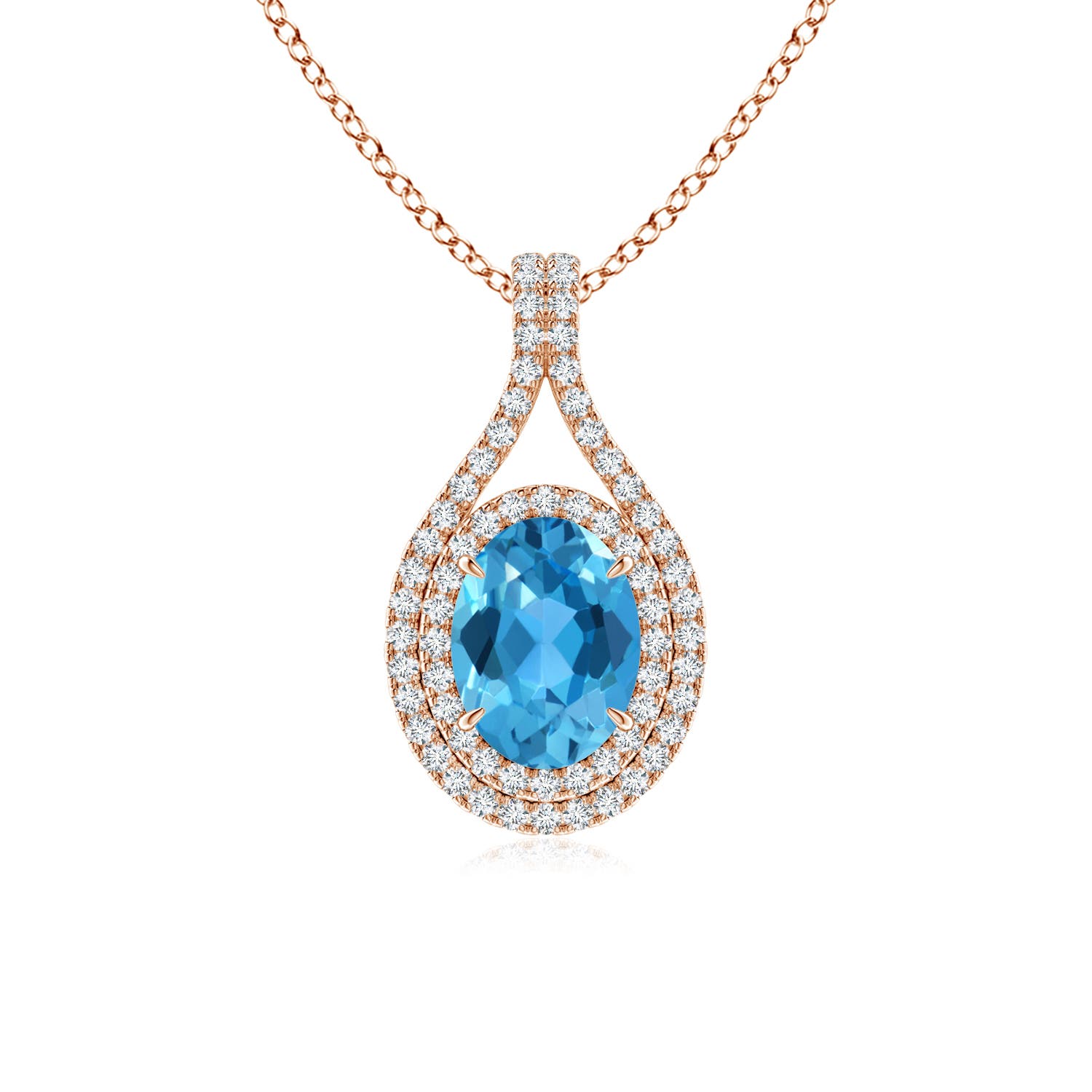 AAA - Swiss Blue Topaz / 1.8 CT / 14 KT Rose Gold