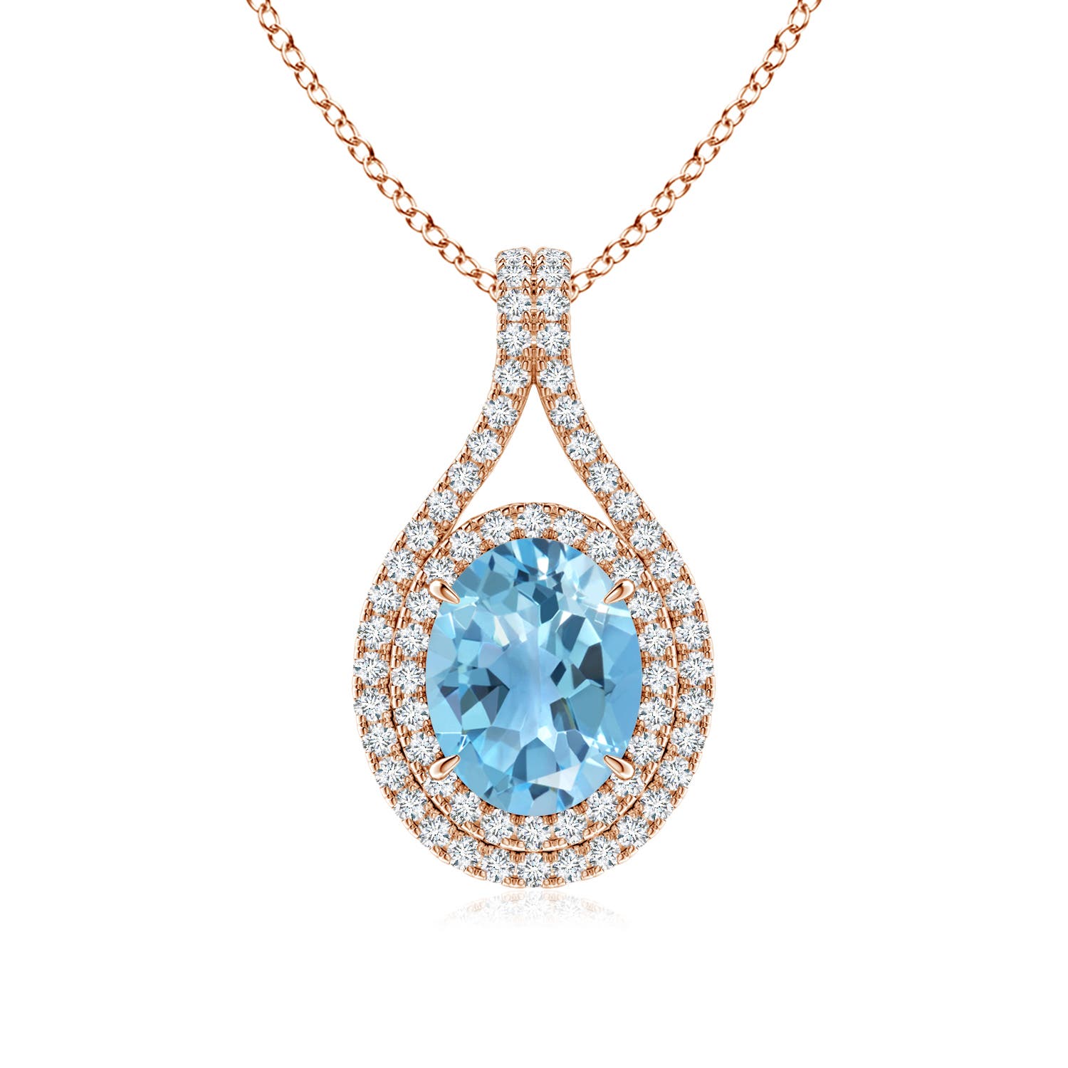 A - Swiss Blue Topaz / 2.6 CT / 14 KT Rose Gold