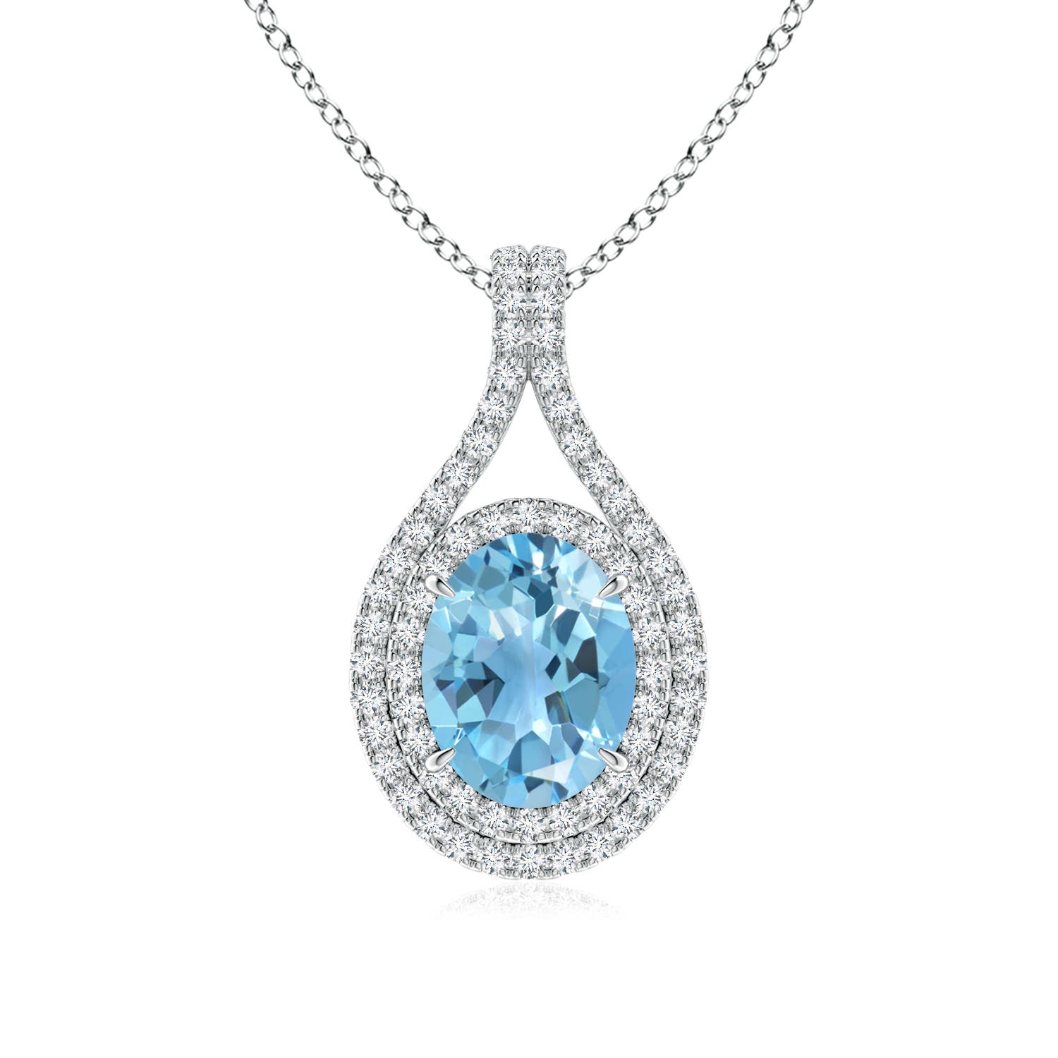 A - Swiss Blue Topaz / 2.6 CT / 14 KT White Gold