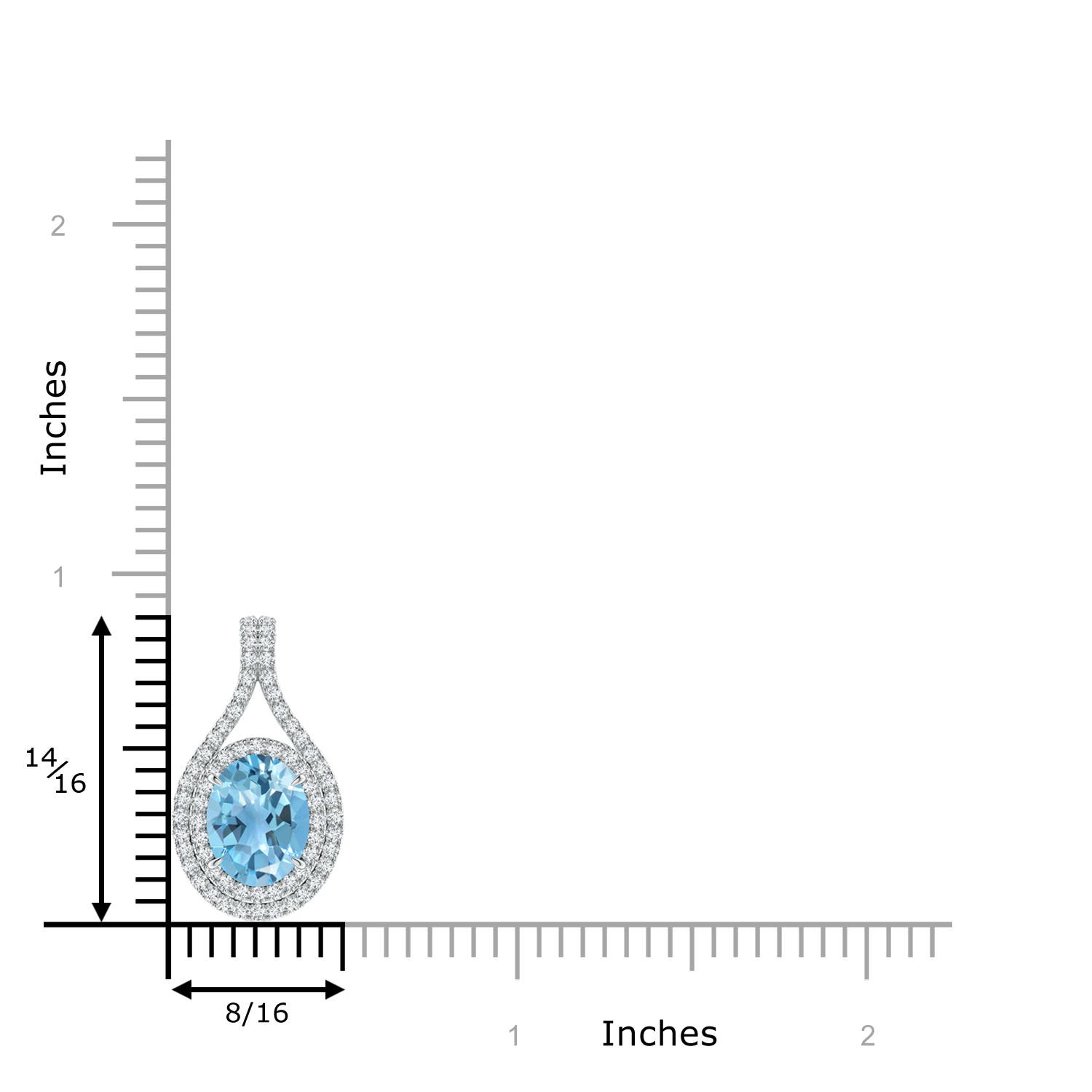 A - Swiss Blue Topaz / 2.6 CT / 14 KT White Gold