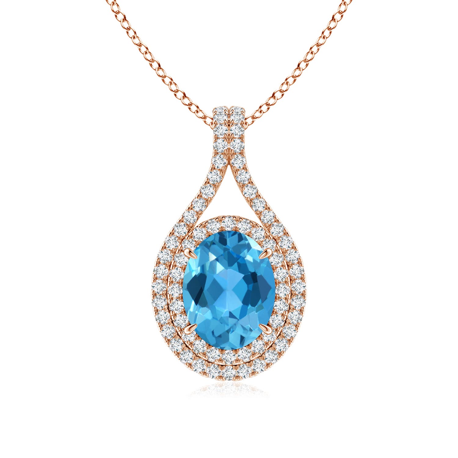 AAA - Swiss Blue Topaz / 2.6 CT / 14 KT Rose Gold