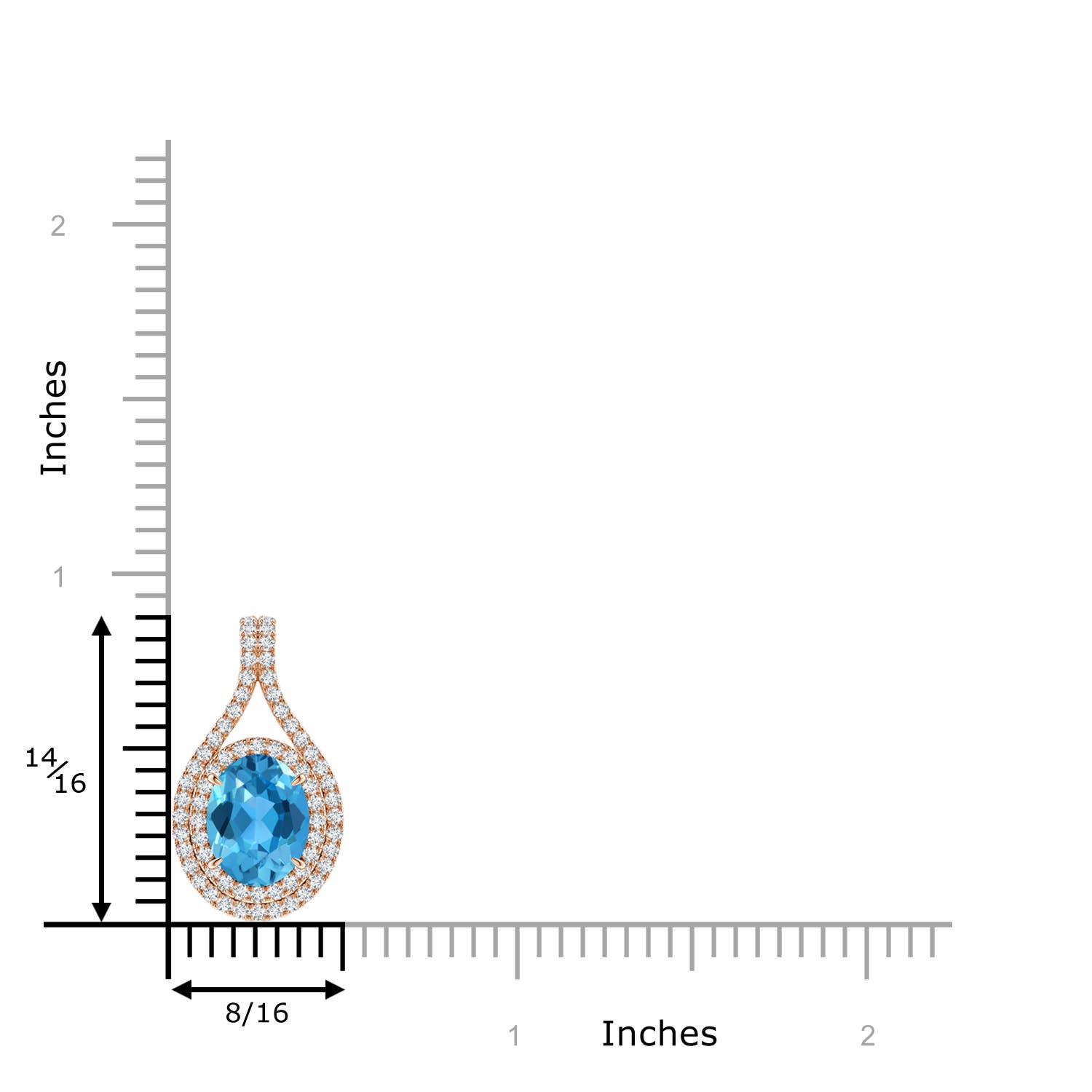 AAA - Swiss Blue Topaz / 2.6 CT / 14 KT Rose Gold