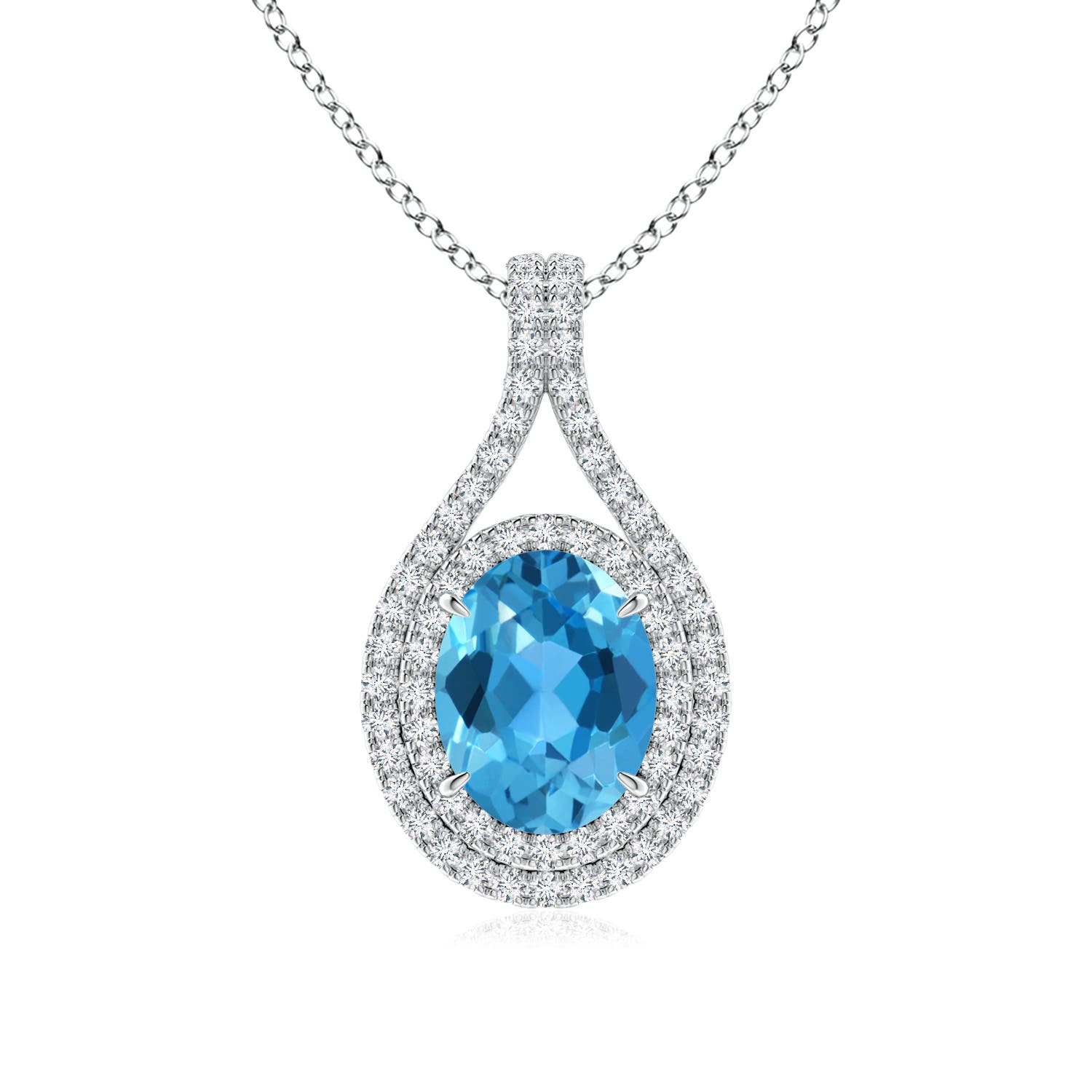 AAA - Swiss Blue Topaz / 2.6 CT / 14 KT White Gold