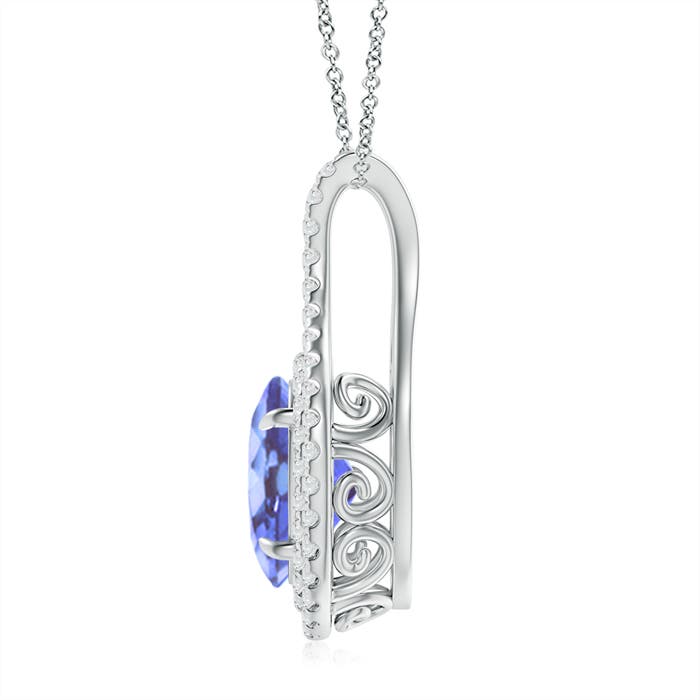 A - Tanzanite / 3.37 CT / 14 KT White Gold