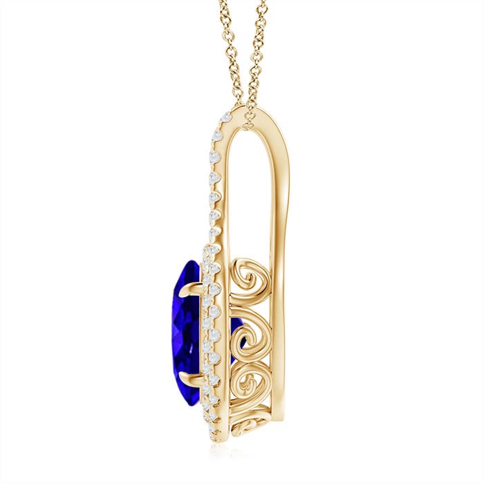 AAAA - Tanzanite / 3.37 CT / 14 KT Yellow Gold