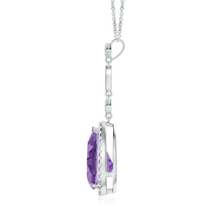 12x8mm A Amethyst Teardrop Pendant with Diamond Accents in White Gold product image
