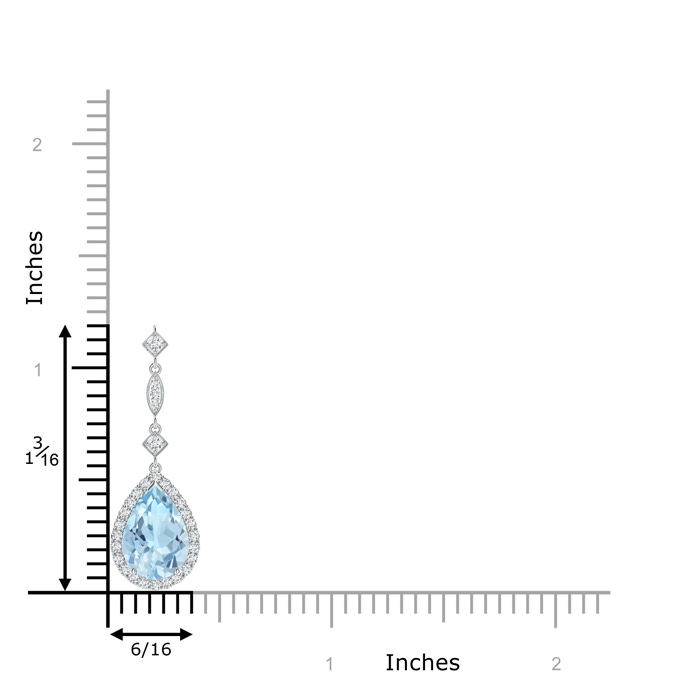 10x7mm AAA Aquamarine Teardrop Pendant with Diamond Accents in White Gold product image