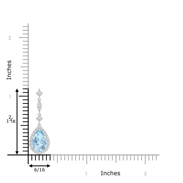 9x6mm AAA Aquamarine Teardrop Pendant with Diamond Accents in White Gold product image