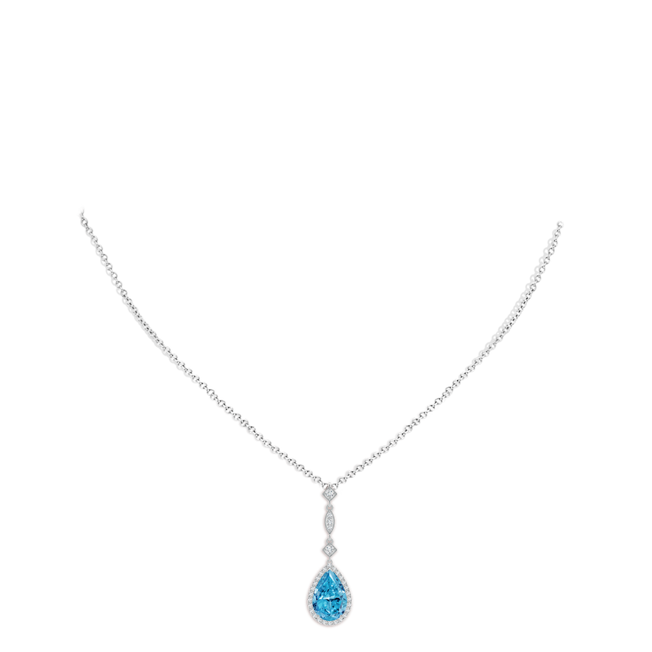 12x8mm AAAA Fancy Intense Blue Diamond Teardrop Pendant in P950 Platinum pen