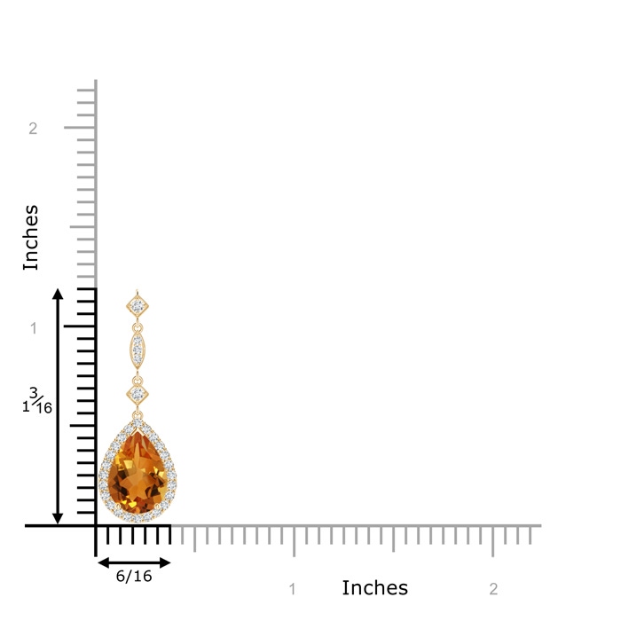 10x7mm AAA Citrine Teardrop Pendant with Diamond Accents in Yellow Gold product image
