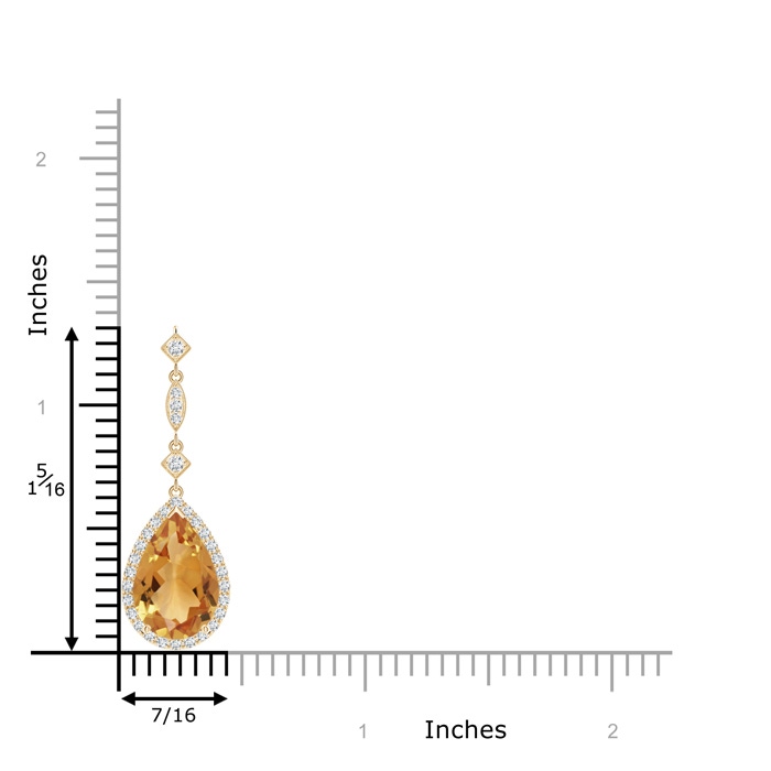 12x8mm A Citrine Teardrop Pendant with Diamond Accents in Yellow Gold product image