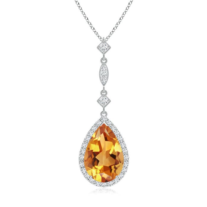 AA - Citrine / 2.61 CT / 14 KT White Gold