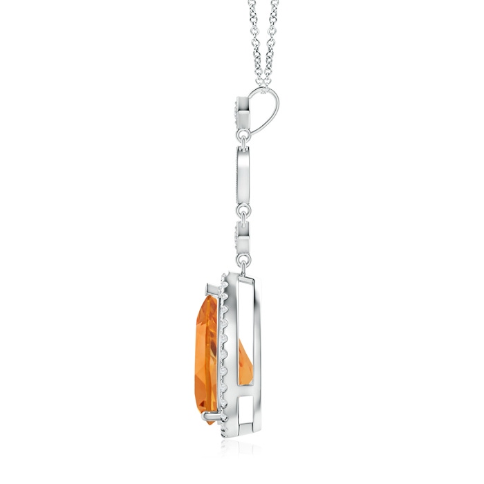 12x8mm AAA Citrine Teardrop Pendant with Diamond Accents in White Gold product image