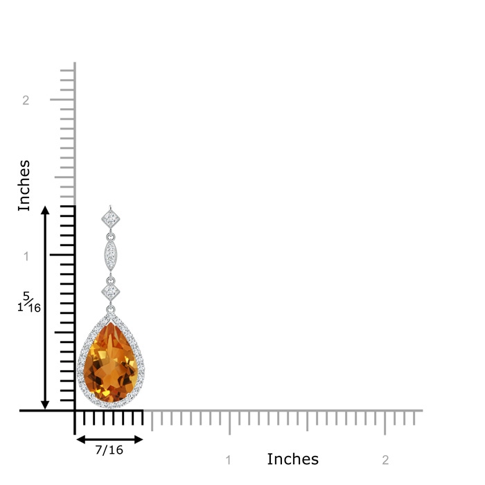 12x8mm AAA Citrine Teardrop Pendant with Diamond Accents in White Gold product image