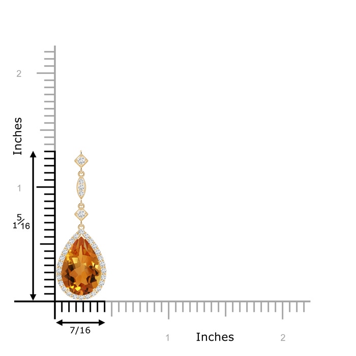 12x8mm AAA Citrine Teardrop Pendant with Diamond Accents in Yellow Gold product image