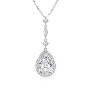 10x8mm HSI2 Diamond Teardrop Pendant with Diamond Accents in P950 Platinum