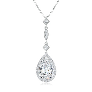 12x8mm GVS2 Diamond Teardrop Pendant with Diamond Accents in P950 Platinum