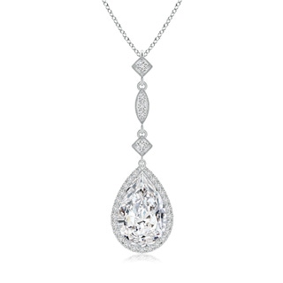 12x8mm HSI2 Diamond Teardrop Pendant with Diamond Accents in P950 Platinum