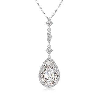 12x8mm IJI1I2 Diamond Teardrop Pendant with Diamond Accents in P950 Platinum