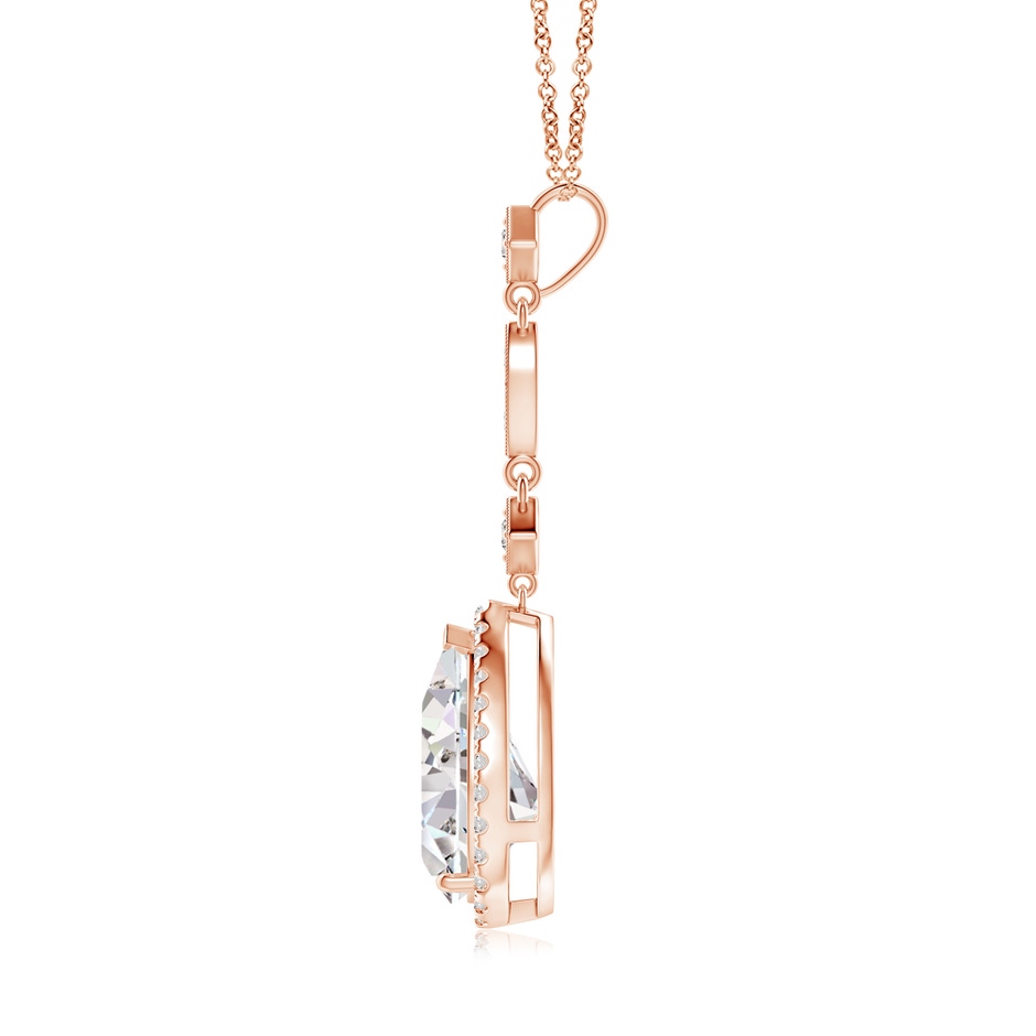 12x8mm IJI1I2 Diamond Teardrop Pendant with Diamond Accents in Rose Gold side 199