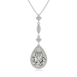 12x8mm KI3 Diamond Teardrop Pendant with Diamond Accents in P950 Platinum