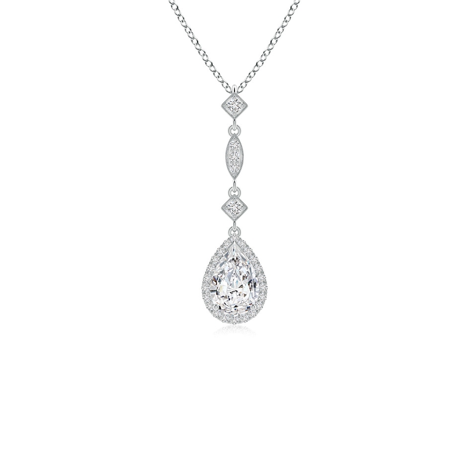 7x5mm HSI2 Diamond Teardrop Pendant with Diamond Accents in White Gold 