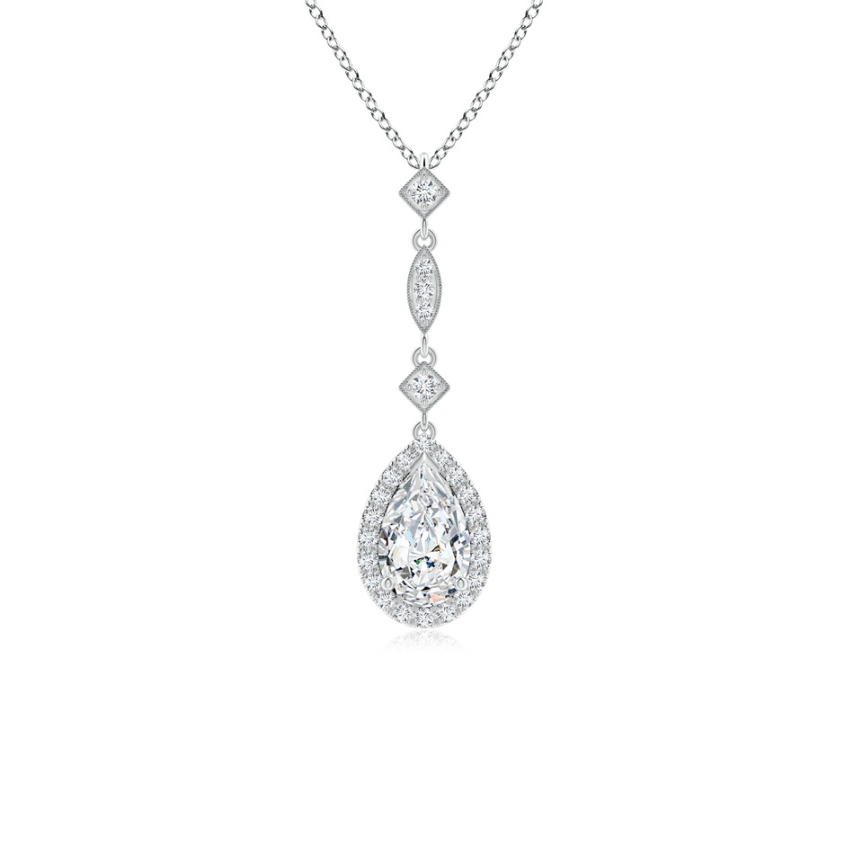 8x5mm GVS2 Diamond Teardrop Pendant with Diamond Accents in P950 Platinum 
