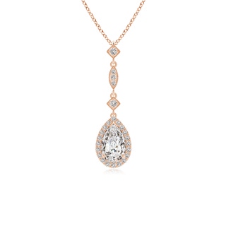 8x5mm IJI1I2 Diamond Teardrop Pendant with Diamond Accents in 10K Rose Gold