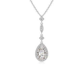 8x5mm IJI1I2 Diamond Teardrop Pendant with Diamond Accents in P950 Platinum