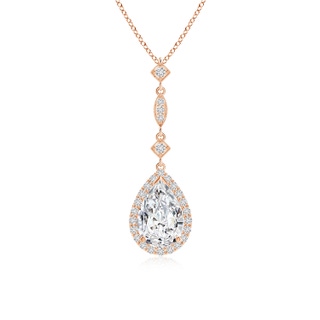 9x6mm HSI2 Diamond Teardrop Pendant with Diamond Accents in 9K Rose Gold