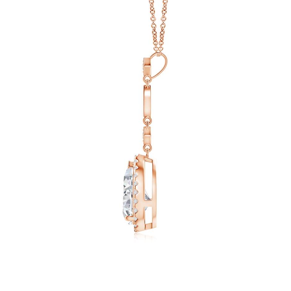 9x6mm HSI2 Diamond Teardrop Pendant with Diamond Accents in 9K Rose Gold side 199
